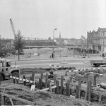45755 Gezicht op de in aanbouw zijnde Daalsetunnel te Utrecht (zuidzijde), met op de voorgrond de Vleutenseweg en ...